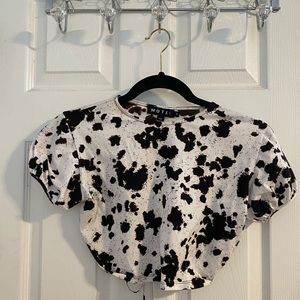 Motel Cow Print Crop Top